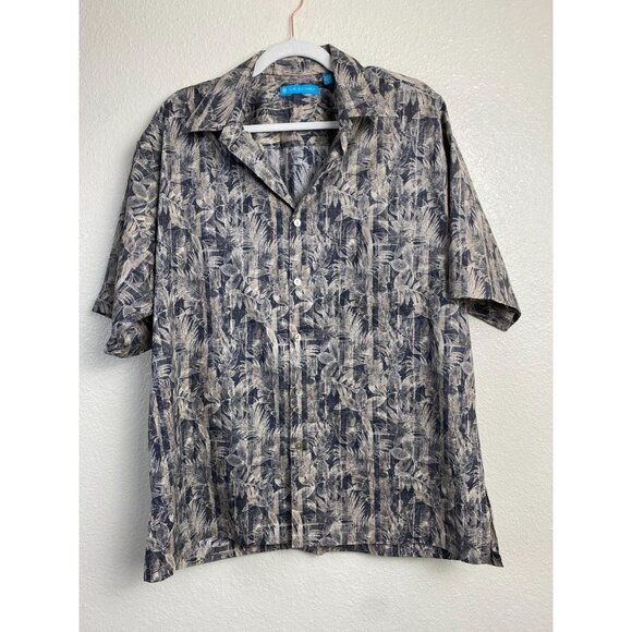 Tori Richard Hawaiian Button Down Shirt Men sz Large Floral Brown beach vacation - Picture 15 of 15